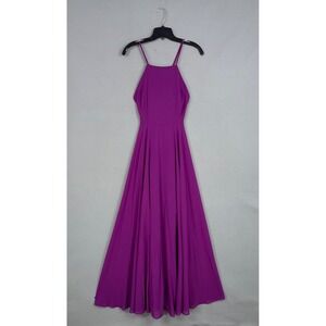 Lulus Maxi Dress Womens XS Purple High Neck Chiffon Formal Evening Wedding Fancy